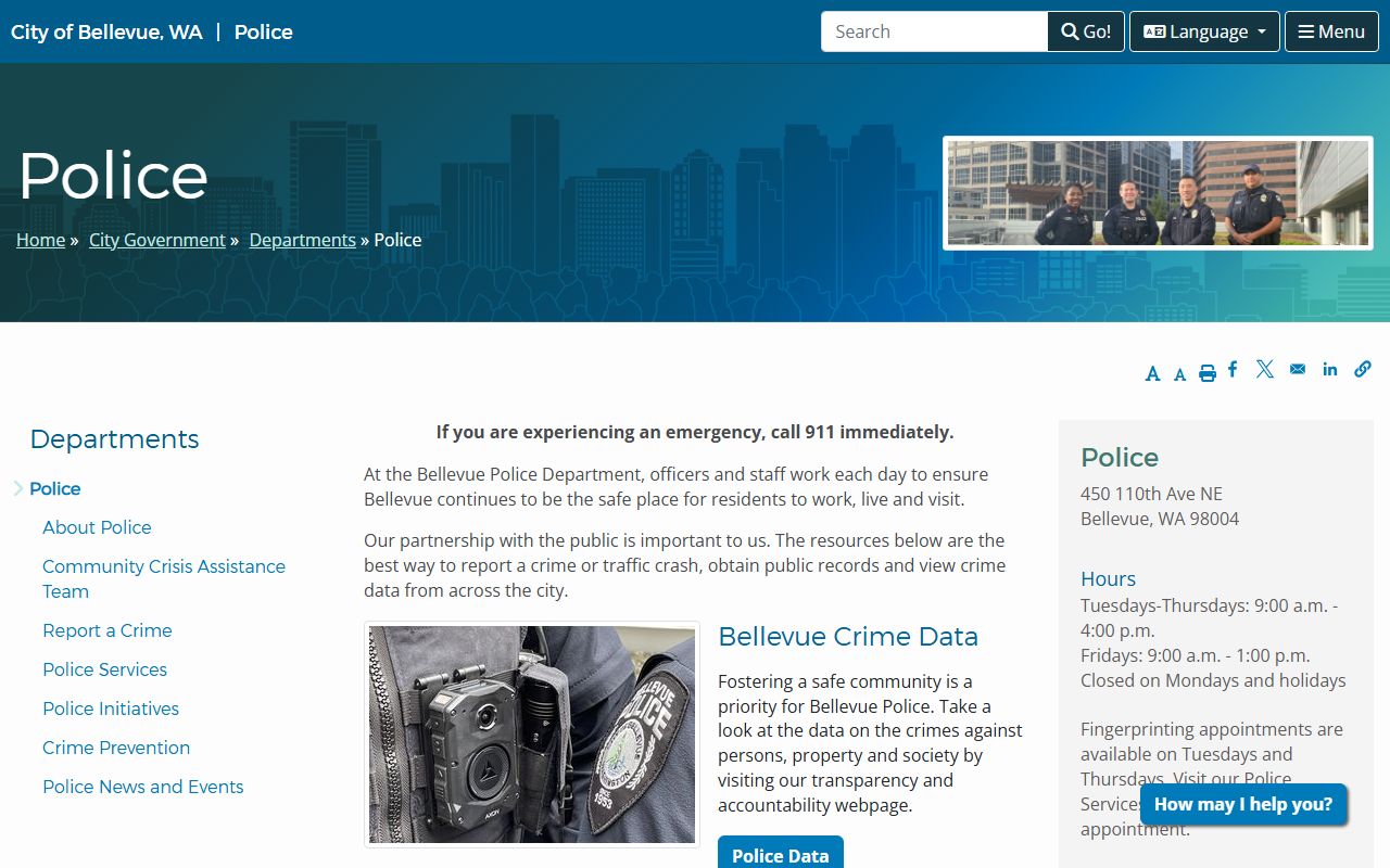 Bellevue Released Inmates police department