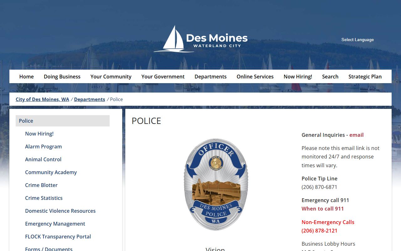 Des Moines Released Inmates police department