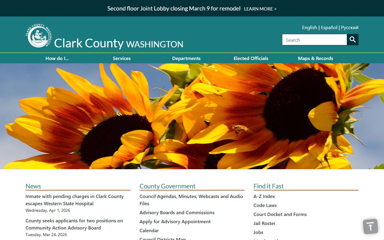 Clark County Released Inmates county official website
