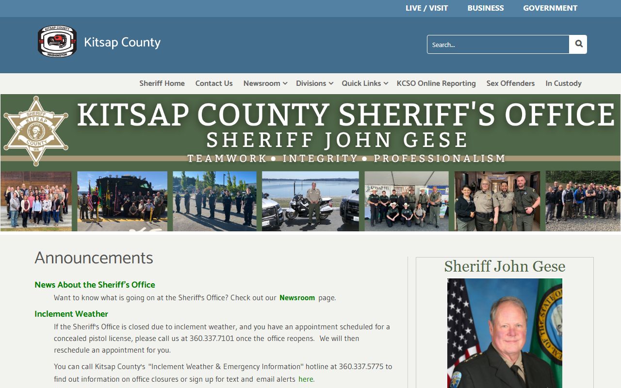 Kitsap County Released Inmates sheriff page
