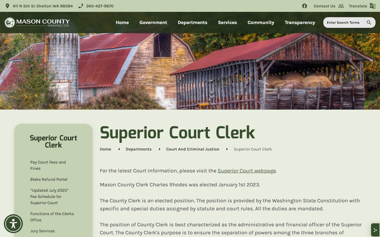 Mason County Released Inmates clerk page