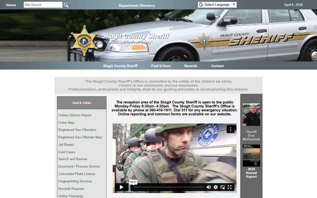 Skagit County Released Inmates sheriff page