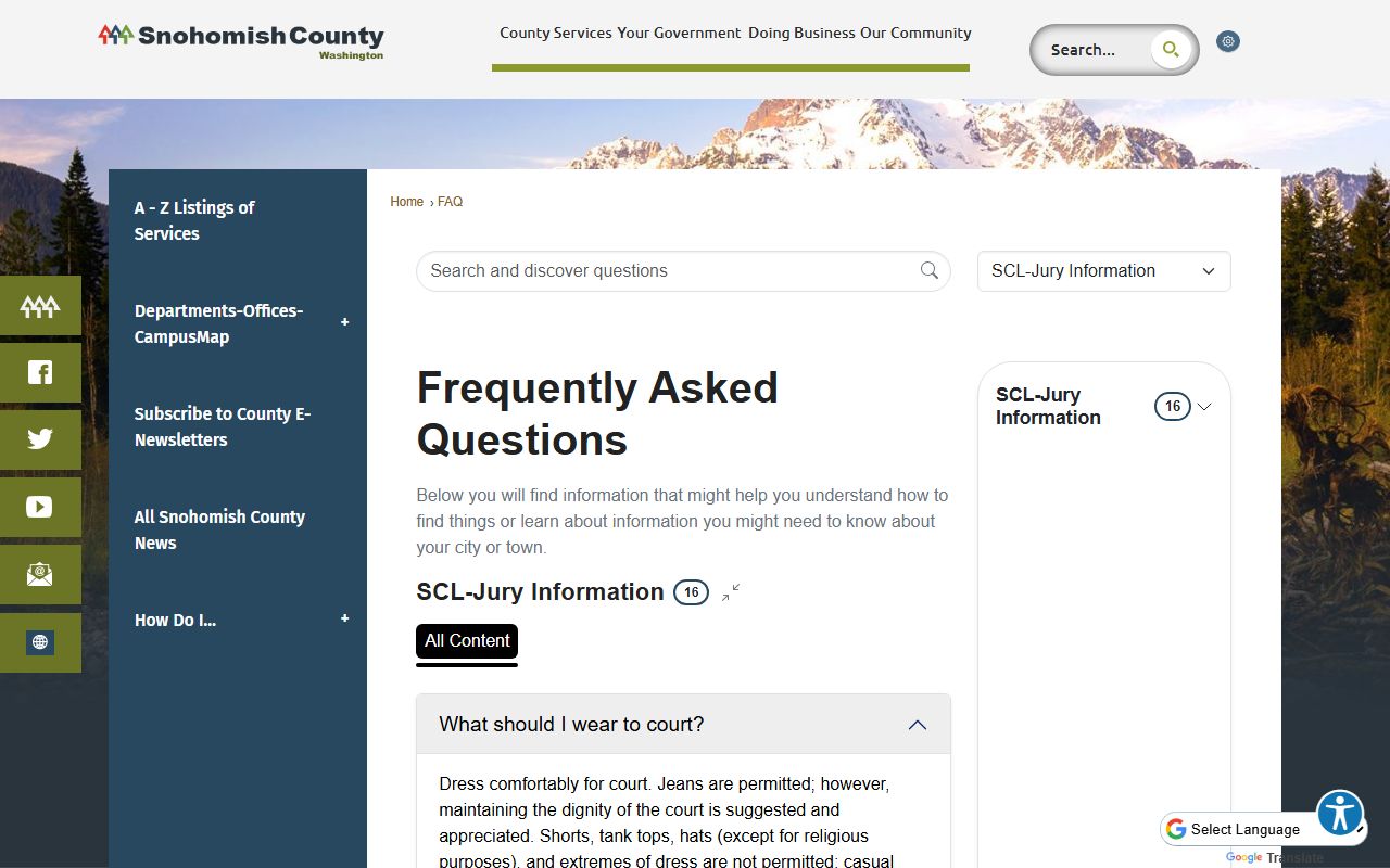 Snohomish County Released Inmates corrections page