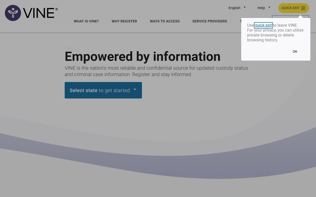 Washington Released Inmates VINE victim notification